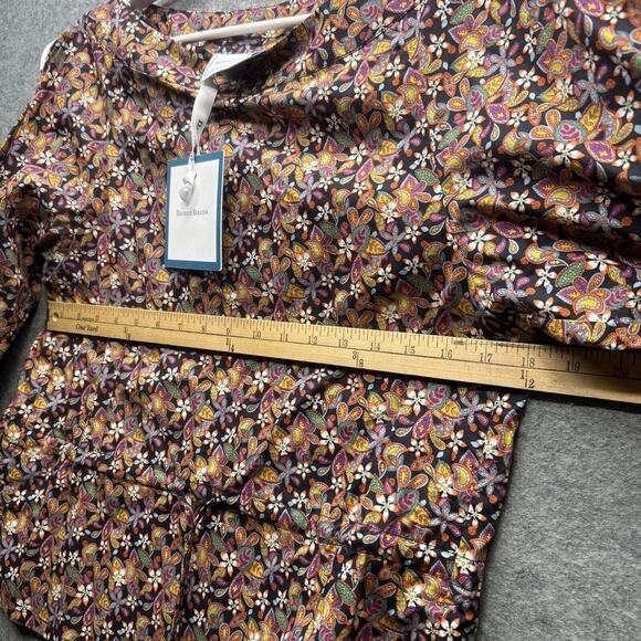 Danielle Rollins Audrey Liberty Lemon Flowers Top Women's Sm NEW Quarter Sleeve - Picture 8 of 9